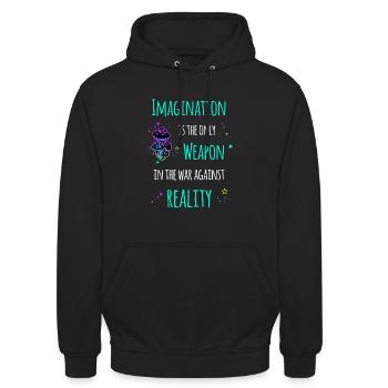 Imagination Vorstellungskraft - Unisex Hoodie - black - Front - Alina (178cm) & Michal (187cm)