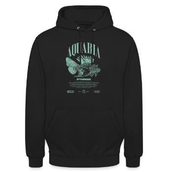 Rotfeuerfisch Marine Fish Keeper Moderne Streetwear - Unisex Hoodie - Schwarz - Vorne - Alina (178cm) & Michal (187cm)