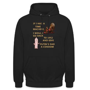 IF I HAD A TIME MACHINE... - Unisex Hoodie - Schwarz - Vorne - Alina (178cm) & Michal (187cm)