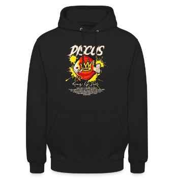 Diskusfisch Buntbarsch Fischhalter Streetwear - Unisex Hoodie - Schwarz - Vorne - Alina (178cm) & Michal (187cm)