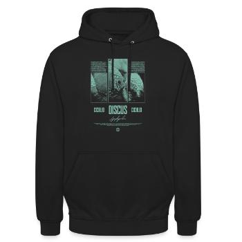 Diskusfisch Buntbarsch Aquarium Fischhalter - Unisex Hoodie - Schwarz - Vorne - Alina (178cm) & Michal (187cm)