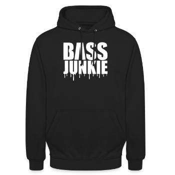 Bassjunkie Bass Junkie Music Musik Festivals DJ - Unisex Hoodie - Schwarz - Vorne - Alina (178cm) & Michal (187cm)