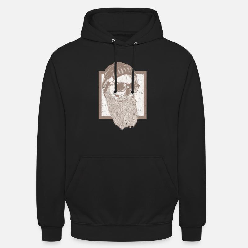 Barbe - Barbe, crâne - Sweat-shirt à capuche unisexe - noir