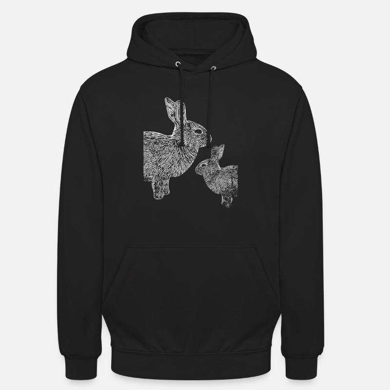 Mignon lapin élevage amateur - Sweat-shirt à capuche unisexe - noir