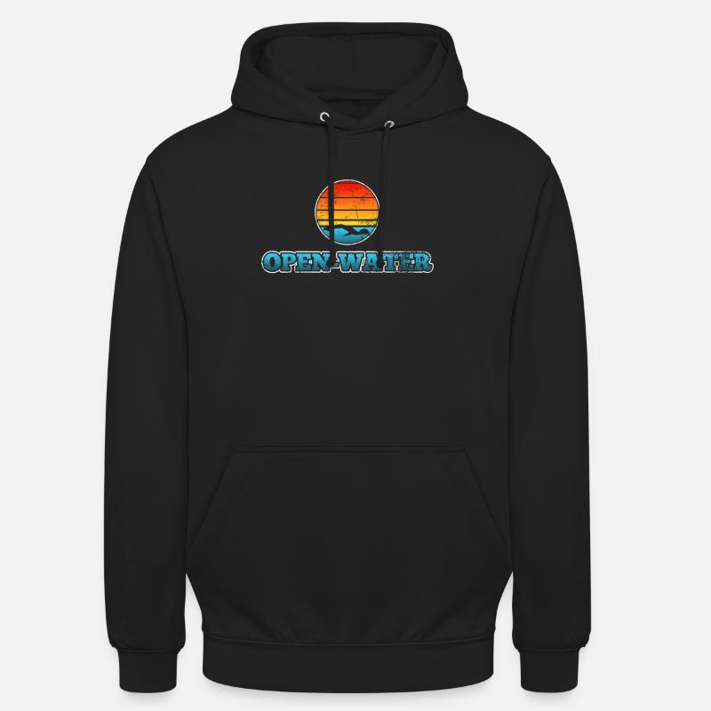 Nager en eau libre - Sweat-shirt à capuche unisexe - noir
