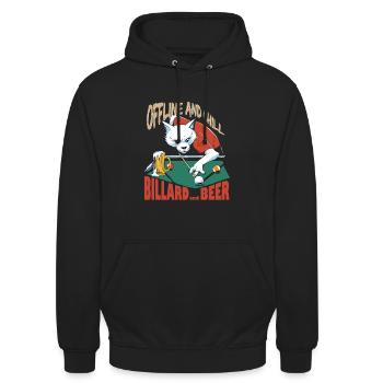 Billard and Beer, Offline Chill, Billard Spruch - Unisex Hoodie - Schwarz - Vorne - Alina (178cm) & Michal (187cm)
