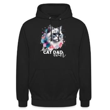 Meilleur Papa De Chat Jamais Katze - Sweat-shirt à capuche unisexe - noir - Devant - Alina (178cm) & Michal (187cm)