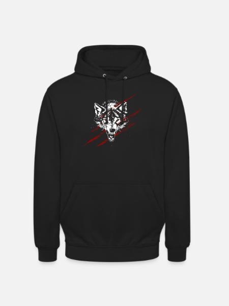 Angry wolf - Unisex Hoodie - black