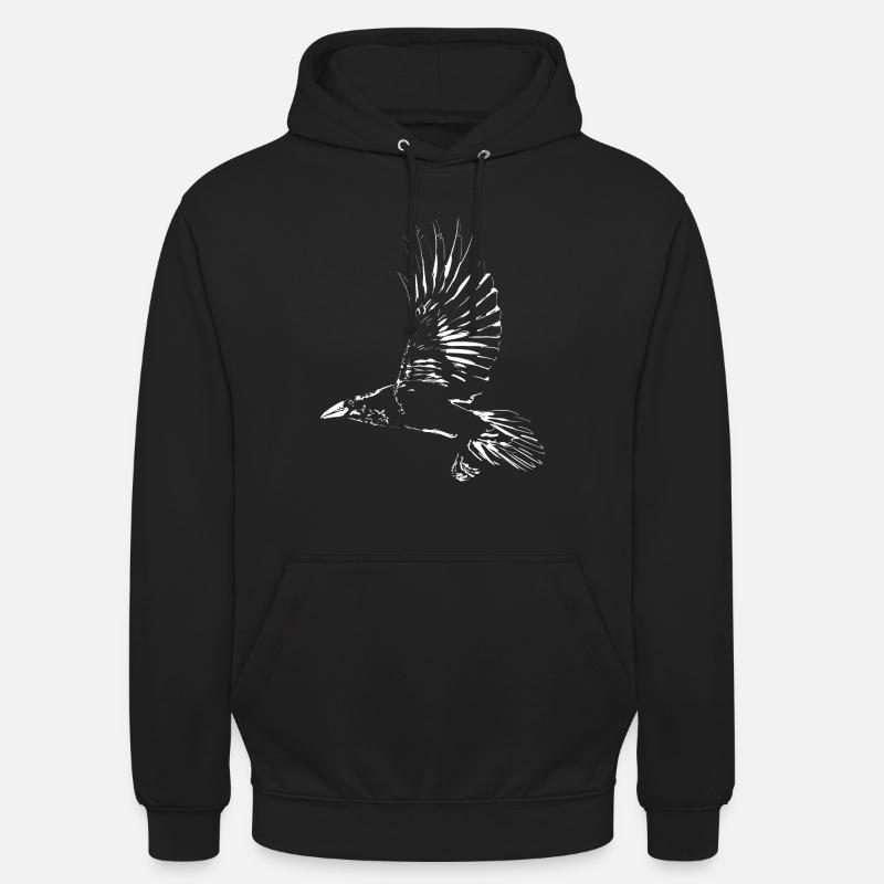 Corbeau - Sweat-shirt à capuche unisexe - noir
