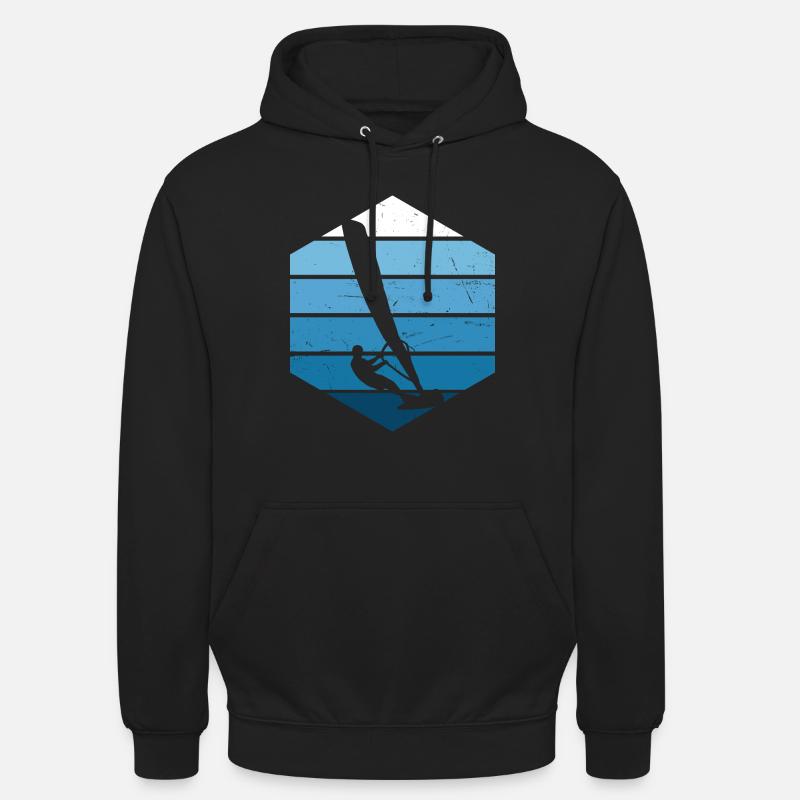 Planche à voile Windsurfer Femmes Windsurf Surfer - Sweat-shirt à capuche unisexe - noir