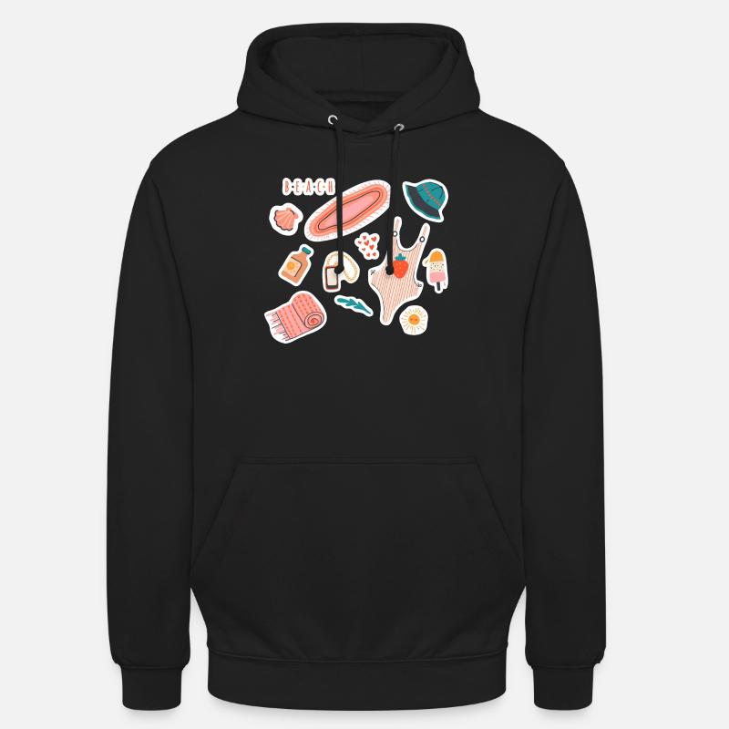 Beach and beach - Unisex Hoodie - black