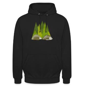 Hérissons - Sweat-shirt à capuche unisexe - noir - Devant - Alina (178cm) & Michal (187cm)