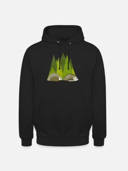 Hérissons - Sweat-shirt à capuche unisexe - noir
