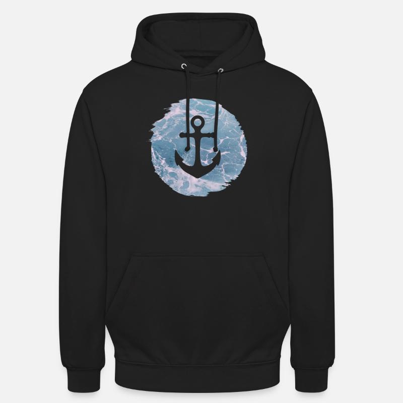Plage d’eau de mer - Sweat-shirt à capuche unisexe - noir