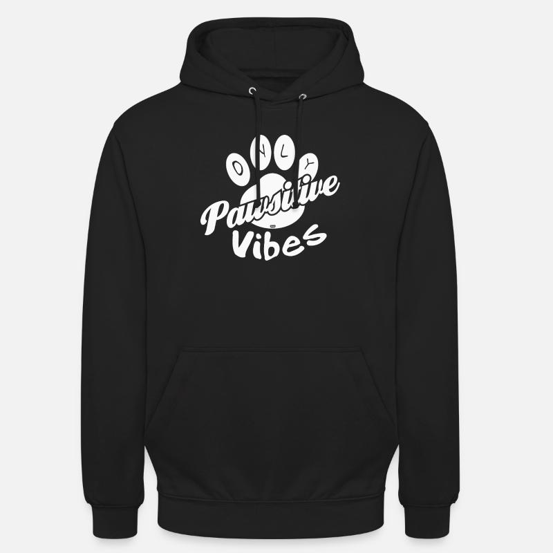 Seulement des vibrations pawsitive - Sweat-shirt à capuche unisexe - noir
