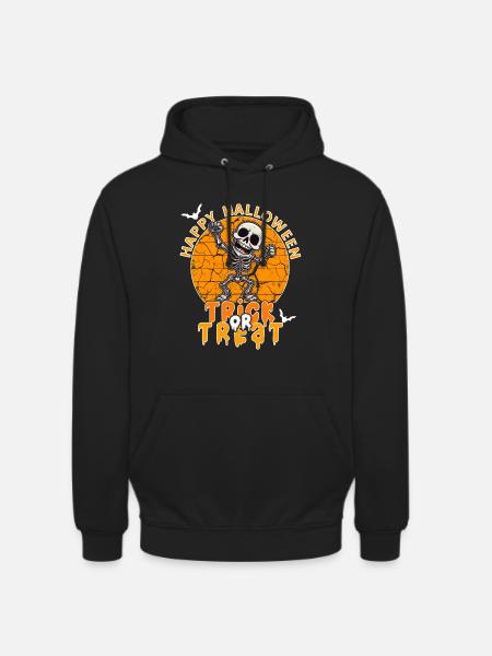 Halloween Design Squelette effrayant - Sweat-shirt à capuche unisexe - noir