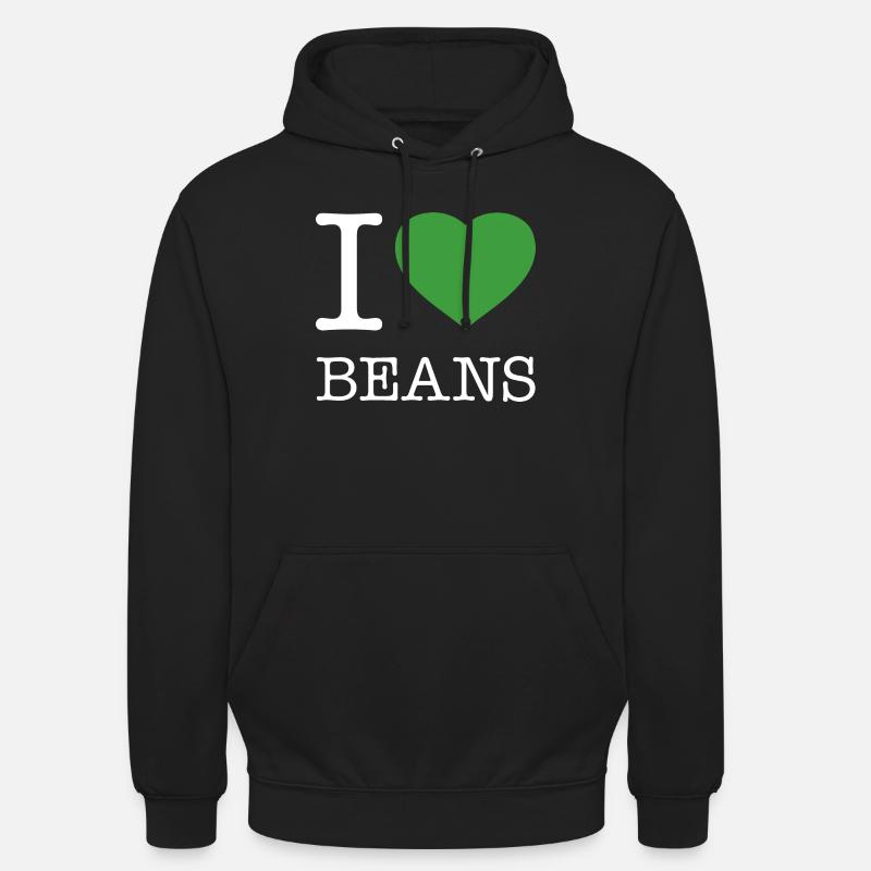 J’AIME LES HARICOTS Bohnen - Sweat-shirt à capuche unisexe - noir