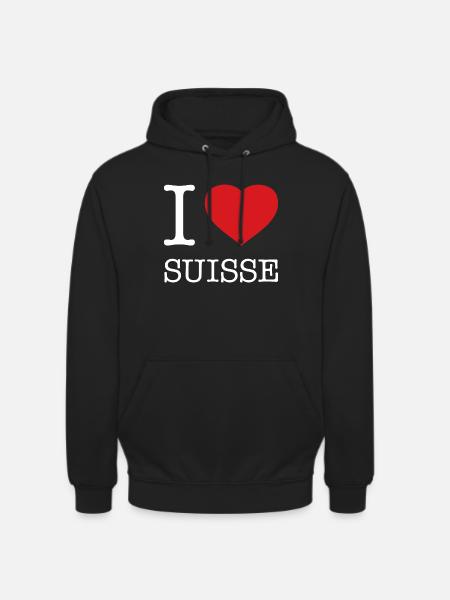 J’AIME SUISSE SUISSE - Sweat-shirt à capuche unisexe - noir