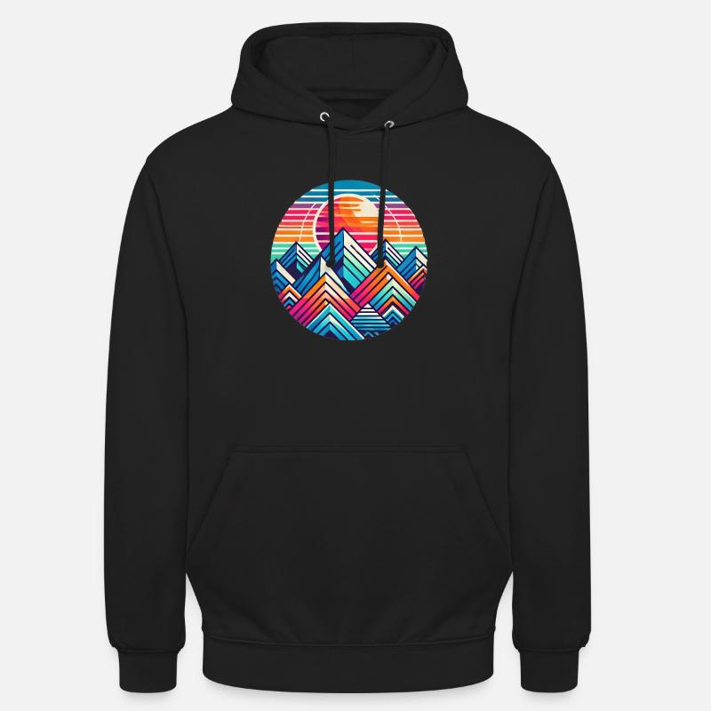 Farbenfrohe Berglandschaft - Unisex Hoodie - Schwarz