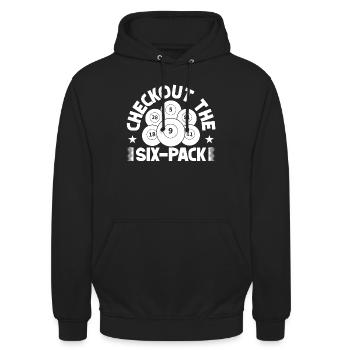 Bingo Player Checkout The Six-Pack Bingo - Unisex Hoodie - black - Front - Alina (178cm) & Michal (187cm)
