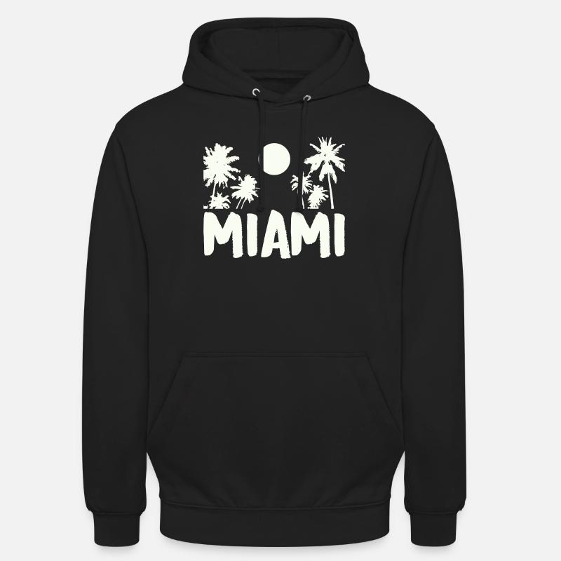 Miami Night Palm Trees - Unisex Hoodie - black