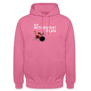 Retire Drums Man My Retirement Plan - Unisex Hoodie - pink - Front - Alina (178cm) & Michal (187cm)