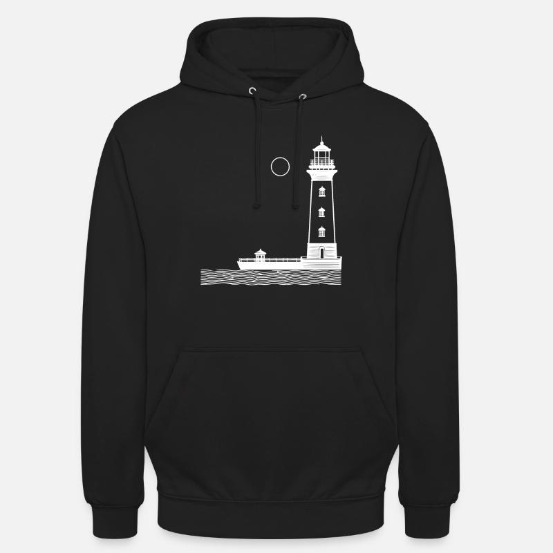 Lighthouse 2 white - Unisex Hoodie - black
