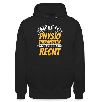 Physiotherapeut Geschenke lustig Physiotherapie - Unisex Hoodie - Schwarz - Vorne - Alina (178cm) & Michal (187cm)