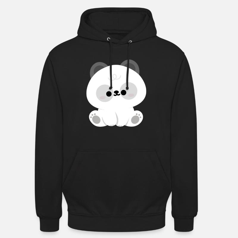 Panda mignon - Sweat-shirt à capuche unisexe - noir