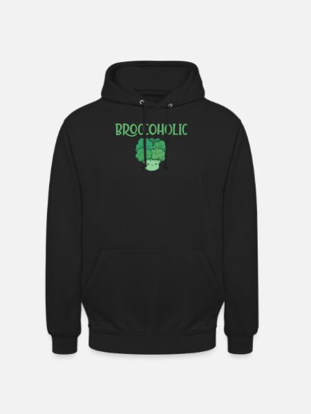 Broccoholic Vegan Meatless and Broccoli - Unisex Hoodie - black