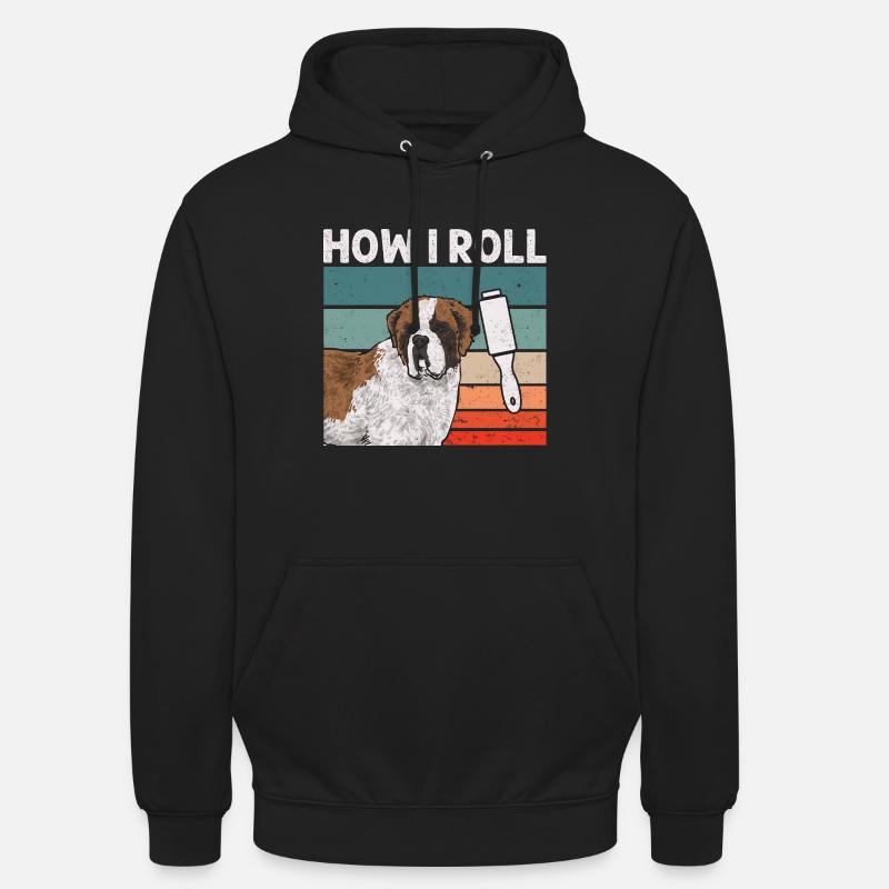 Saint-Bernard Chien Saint-Bernard - Sweat-shirt à capuche unisexe - noir