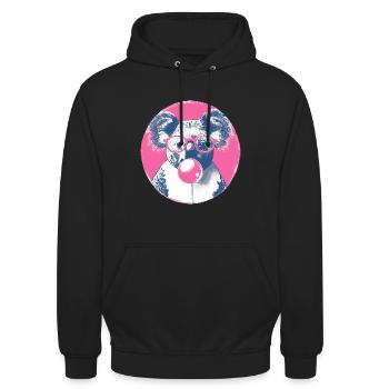 Koala mit Sonnenbrille Bubblegum für einen - Unisex Hoodie - Schwarz - Vorne - Alina (178cm) & Michal (187cm)