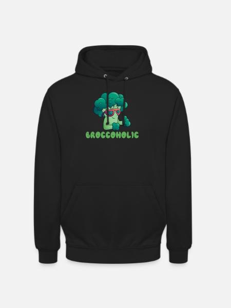 Broccoholic Vegan Vegetarian and Veggie - Unisex Hoodie - black
