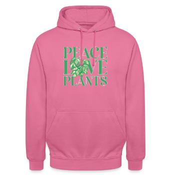 Monstera Deliciosa Albo Plante d’intérieur botanique - Sweat-shirt à capuche unisexe - rose - Devant - Alina (178cm) & Michal (187cm)
