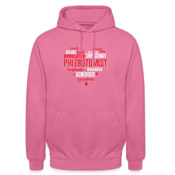Phlebotomie Blutabnahme Blut Krankenschwester - Unisex Hoodie - Pink - Vorne - Alina (178cm) & Michal (187cm)