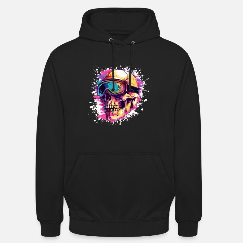 Ski Skull Ski Goggles - Unisex Hoodie - black