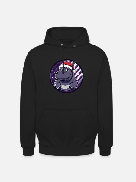 Nilpferd Weihnachten X-Mas - Unisex Hoodie - Schwarz