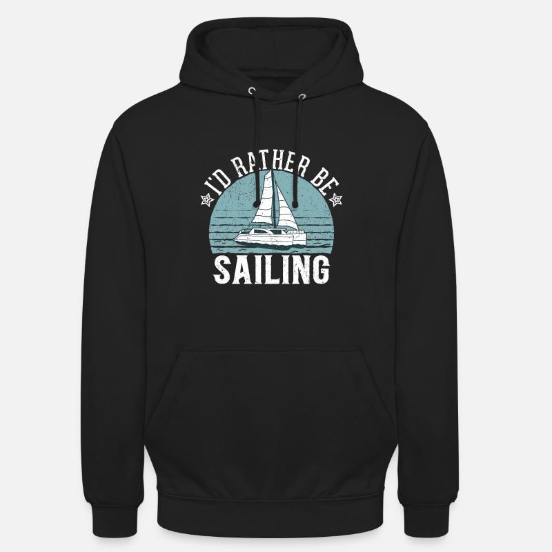 Capitaine de catamaran Je préférerais catamaran à voile - Sweat-shirt à capuche unisexe - noir