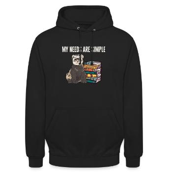 Furet, propriétaire de furet - Sweat-shirt à capuche unisexe - noir - Devant - Alina (178cm) & Michal (187cm)