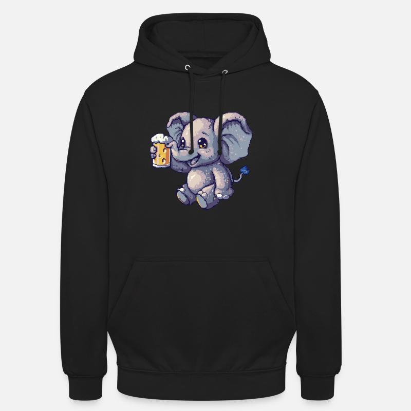 Bière Elephant Pixel - Sweat-shirt à capuche unisexe - noir