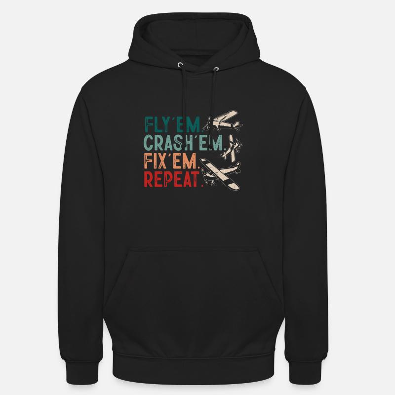 Remote Controlled Airplane Model Airplane - Unisex Hoodie - black