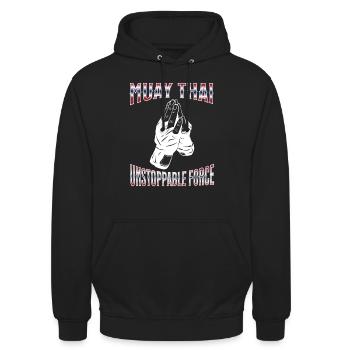 Muay Thaï Boxe Muay Thaï - Sweat-shirt à capuche unisexe - noir - Devant - Alina (178cm) & Michal (187cm)