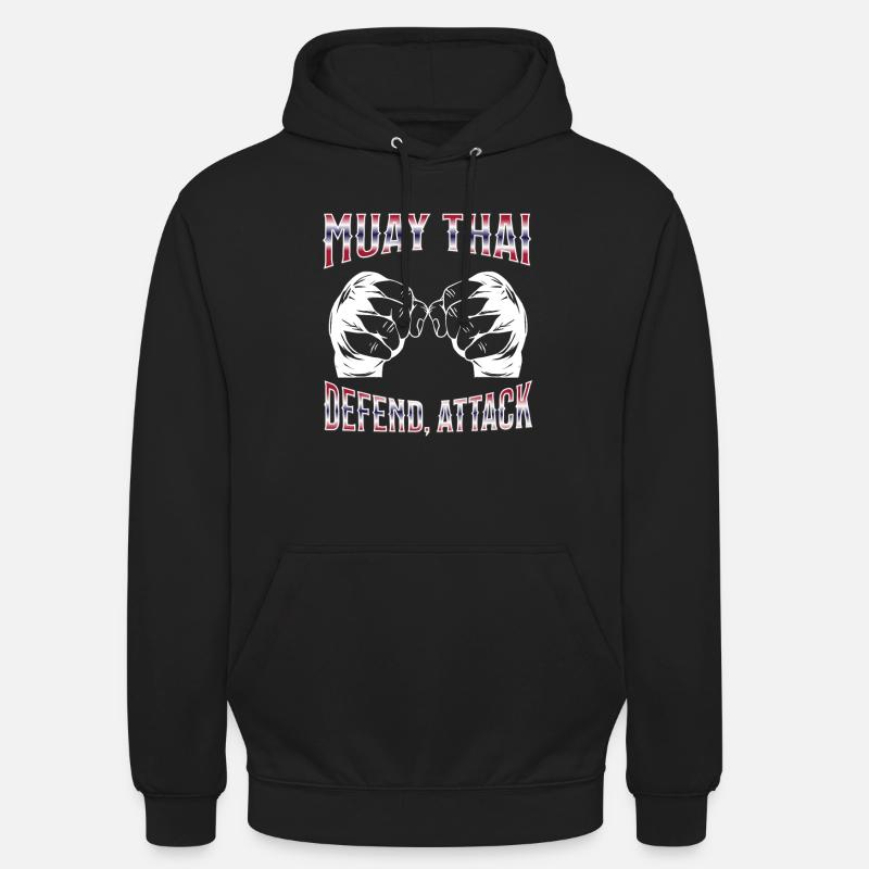 Muay Thaï Boxe Muay Thaï - Sweat-shirt à capuche unisexe - noir