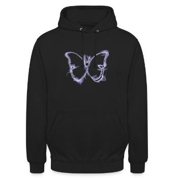 Smoke Butterfly - Sweat-shirt à capuche unisexe - noir - Devant - Alina (178cm) & Michal (187cm)