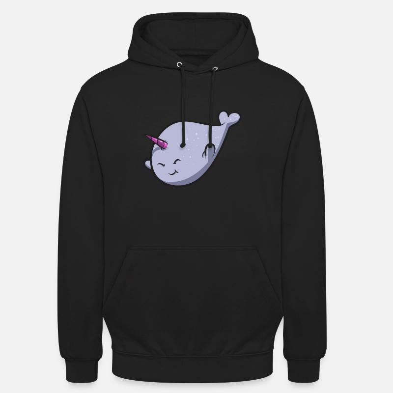 Narwal Einhornwal - Unisex Hoodie - Schwarz