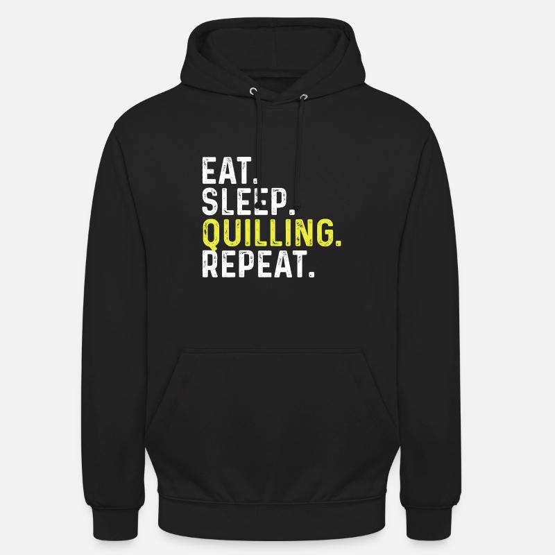 Manger sleep Quilling Répéter - Sweat-shirt à capuche unisexe - noir