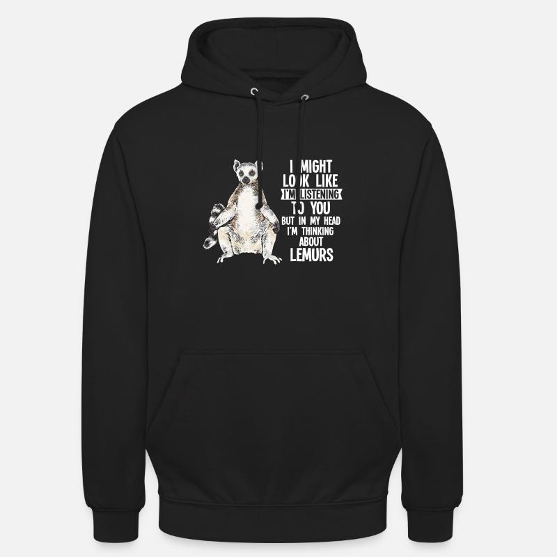 Lémurien à queue annelée - Sweat-shirt à capuche unisexe - noir
