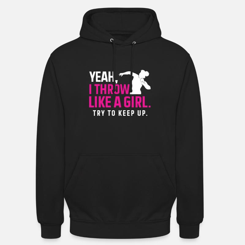 Kugelstoßen Werfen Leichtathletik - Unisex Hoodie - Schwarz