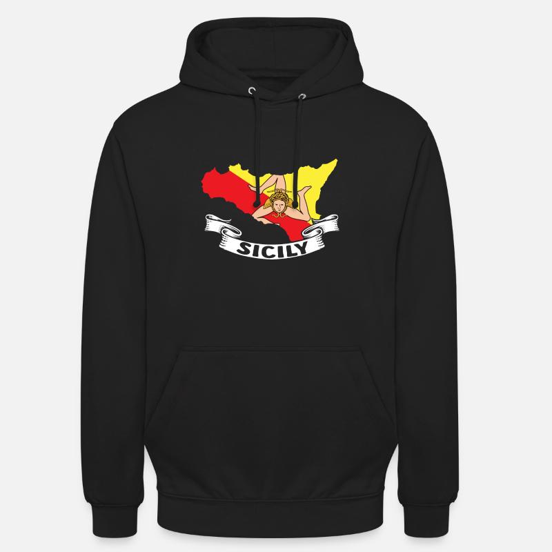 Sicile Drapeau Italie Sicile - Sweat-shirt à capuche unisexe - noir