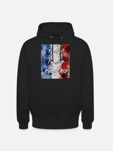 Travail Famine Pâtes Riz - Sweat-shirt à capuche unisexe - noir